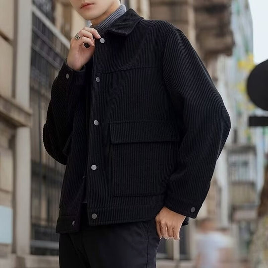 Men's Striped Lapel Shirt