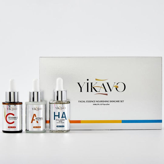 【Natural Ingredients】Yikavo FACIAL ESSENCE NOURISHING SKINCARE SET Natural Moisturizing Skin Care Improves Wrinkles, Moisturizes and Enhances the Skin'S Ability to Retain Moisture for Long-Lasting Hydration Skin Is Revitalized Home in the Bedroom