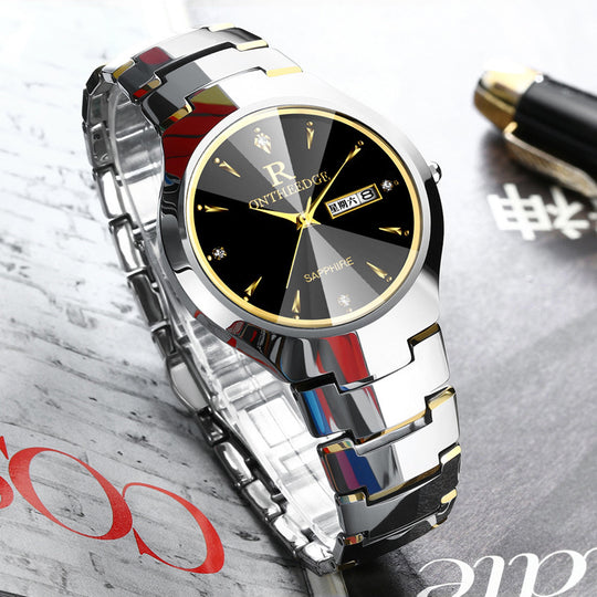 Men Tungsten Steel Quartz Watch