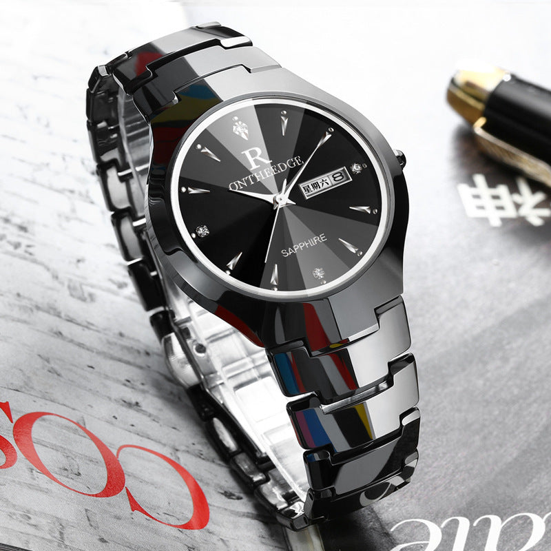Men Tungsten Steel Quartz Watch