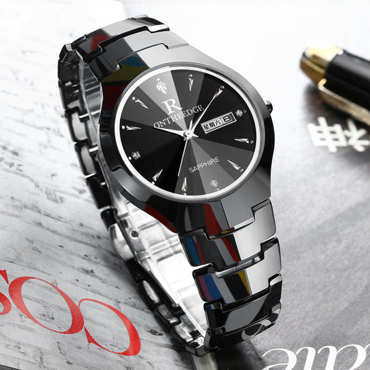 Men Tungsten Steel Quartz Watch