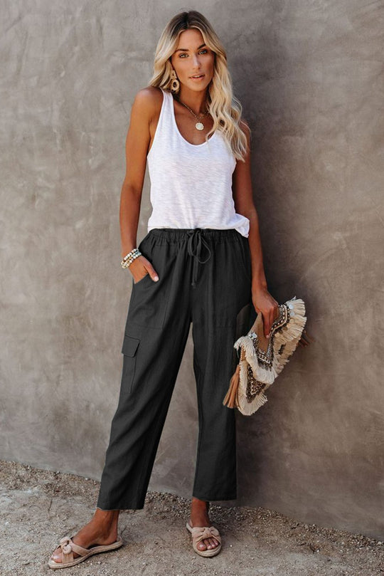 Driven Linen Blend Pocketed Cargo Pant