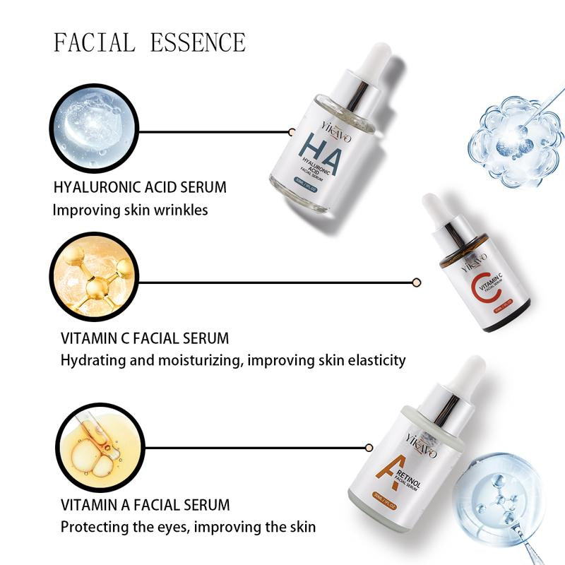 【Natural Ingredients】Yikavo FACIAL ESSENCE NOURISHING SKINCARE SET Natural Moisturizing Skin Care Improves Wrinkles, Moisturizes and Enhances the Skin'S Ability to Retain Moisture for Long-Lasting Hydration Skin Is Revitalized Home in the Bedroom