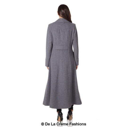 Wool Blend Double Breasted Maxi Coat